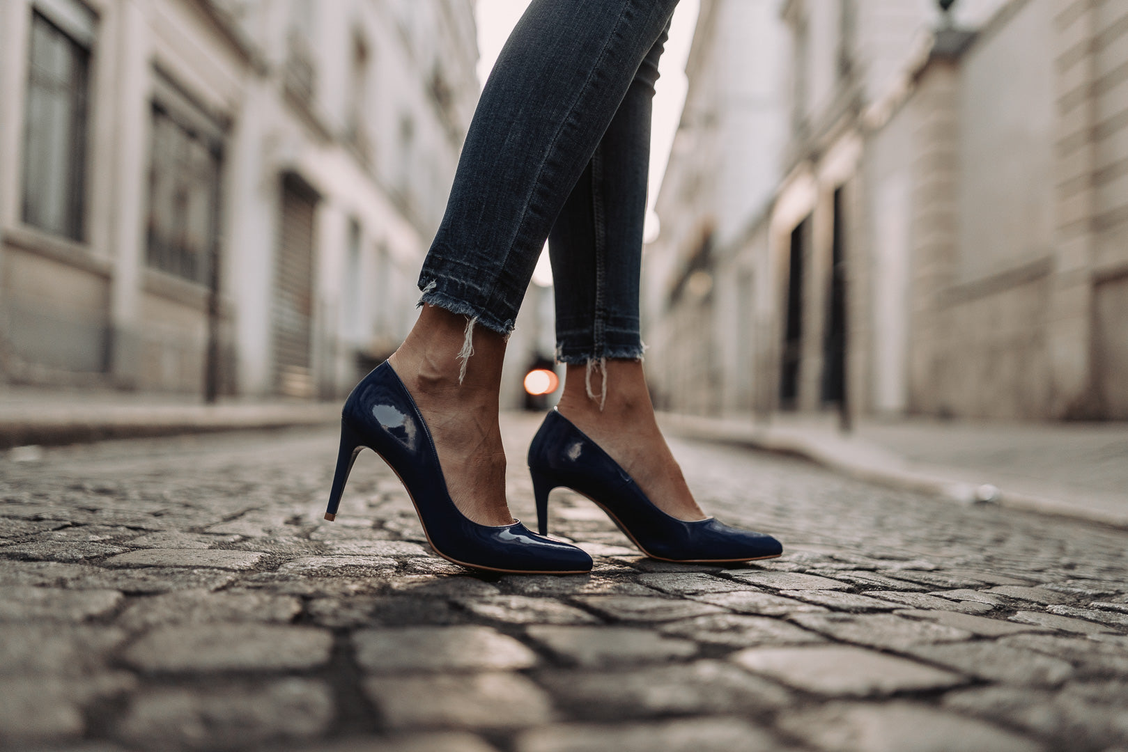 Talons hauts bleu foncé